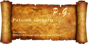 Palcsek Gergely névjegykártya